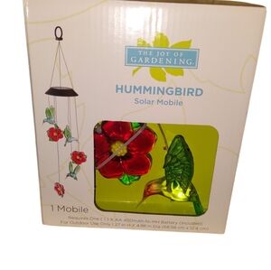 Solar Mobile hummingbird outside decor